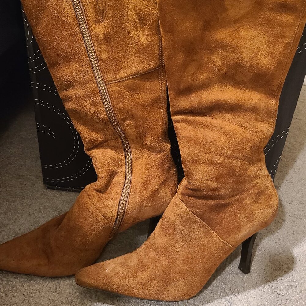 Women’s Carmel Brown Faux Suede Dress Boots